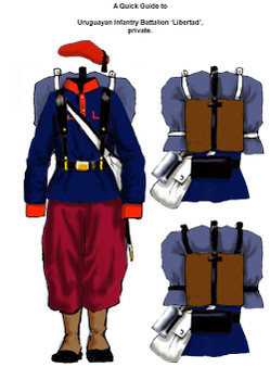 War of the Triple Alliance (1864-70) Uruguayan 'Libertad' Battalion Advancing (Carlist Berets) - Available to Order