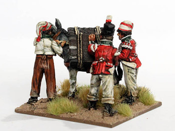 Napoleonic British Peninsular War Camp Scene 5 Loading up a Baggage Donkey - Available to Order