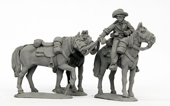 ACW Confederate Horse Holder in Shirt & 3 Horses - Available to Order