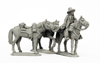 ACW Confederate Horse Holder in Civilian Clothing w/ 3 Horses - Available to Order