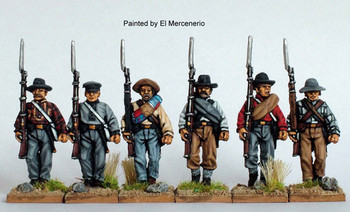 ACW Confederate Infantry in Shirts Advancing, Shouldered Arms - Available to Order