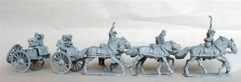 ACW Union Caisson at Full Gallop (Includes 6 Limber Horses, 3 Riders, Caisson, Limber & 6 Crew Seated) - Available to Order