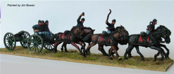 ACW Union 6 Horse Limber at Full Gallop Plus Gun (3in Parrott Rifle & 3in Ordnance Rifle Barrel) - Available to Order