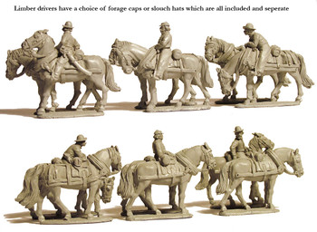 ACW Limber Horse Teams Standing - Available to Order