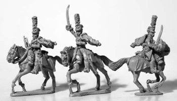 Napoleonic Austrian Hussar Command, Full Dress, Galloping - Available to Order