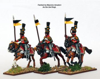 Napoleonic Austrian Uhlans, Galloping, Lance Upright - Available to Order