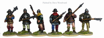Agincourt Lightly Armoured Infantry Standing Ready w/ Polearms - Available to Order