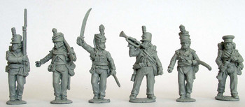Napoleonic British Hanoverian Light Field Battalion Command Advancing, Rifle Uniforms - Available to Order