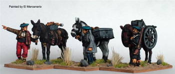 Carlist War Carlists Mountain Gun Loaded on Mules - Available to Order