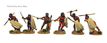 Cape Warriors Xhosa Advancing w/ Spears, Blankets - Available to Order