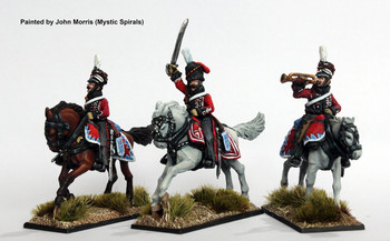 Napoleonic Danish-Norwegian Army Danish Hussar Command Attacking, Wearing Pelisses 1813-14 - Available to Order