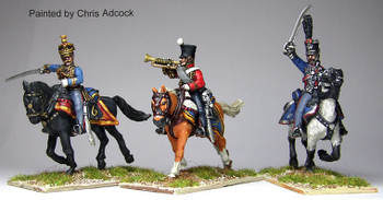 Napoleonic Dutch Belgian Hussar Command Charging - Available to Order