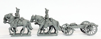 Napoleonic Dutch Belgian 4 Horse Limber Team w/ 6pdr, Walking - Available to Order