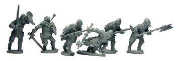 Agincourt Dismounted Men at Arms Advancing into an Arrow Storm, 2 Falling - Available to Order