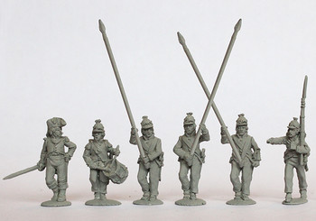 Napoleonic French in Egypt Line Demi-Brigade Command Advancing (Kleber Ordnance), 3 Standard Bearers - Available to Order