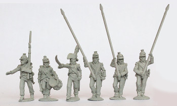 Napoleonic French in Egypt Light Demi-Brigade Command Advancing (Kleber Ordnance), 3 Standard Bearers - Available to Order