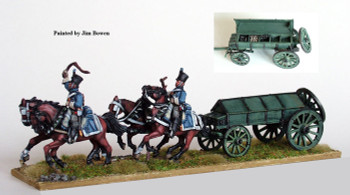 Napoleonic French Line 4 Horse Ammunition Caisson, Advancing Rapidly - Available to Order