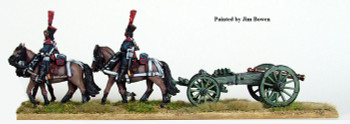 Napoleonic French Guard 4 Horse Limber Team w/ 6pdr, Walking - Available to Order