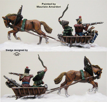 Napoleonic French "Marbot's" 2 Man Sledge, Galloping, Retreat from Moscow 1812 - Available to Order