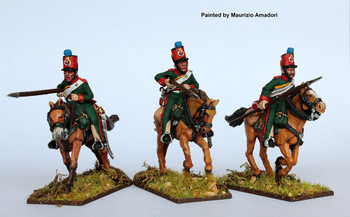 Napoleonic French 2nd Eclaireur Regt. (Young Guard) Charging, Lances Leveled, 1814 - Available to Order