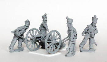 Napoleonic French Line Horse Artillery in Kinski Coats Firing 4pdr - Available to Order