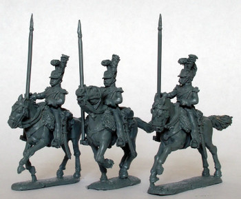 Napoleonic French Light Horse Lancers of the Line, Lances up-Right, Galloping, Elite Company - Available to Order