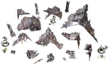 Battle Systems Sci-fi Terrain Ruined Catacombs - 28-35mm RPG / Wargames / 40k Necromunda Card Scenery