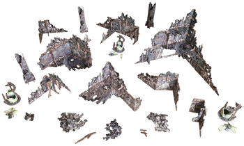 Battle Systems Sci-fi Terrain Ruined Catacombs - 28-35mm RPG / Wargames / 40k Necromunda Card Scenery