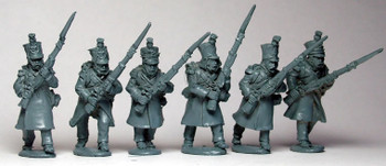 Napoleonic French Line Grenadiers / Voltigeurs Advancing, Highporte in Greatcoats - Available to Order