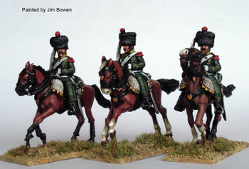 Napoleonic French Chasseurs a Cheval Galloping, Shouldered Swords, Elite Coy, Colpacks - Available to Order