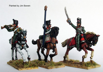 Napoleonic French Chasseurs a Cheval Command Galloping, Cylindrical Shako - Available to Order