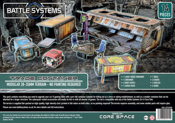 Battle Systems Sci-fi Terrain Trade Container - 28-35mm RPG / Wargames / 40k Necromunda Card Scenery