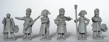 Napoleonic French Chasseurs a Pied of the Imperial Guard Command in Greatcoats, Standing Casually - Available to Order
