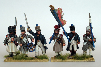 Napoleonic French Line Regimental Infantry Command in Greatcoats - Available to Order