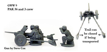 WWII German Pak 36 & 3 Crew - Available to Order