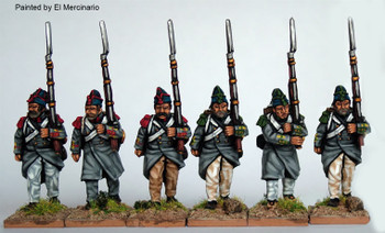 Carlist War Isabelino Infantry Marching, Flank Co, Greatcoats & 'Isabellino' Caps - Available to Order