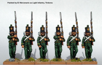 Carlist War Isabelino Infantry Marching, Centre Companies, Coatee & Cylindrical Shako - Available to Order