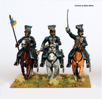 Napoleonic Brunswick Uhlan Command Charging - Available to Order