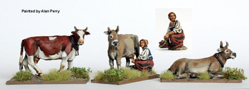 Napoleonic Extras Milkmaid w/ Cows - Available to Order