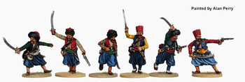 Napoleonic Ottoman Army 1790-1815 Janissaries in Campaign Dress Attacking w/ Swords & Pistols - Available to Order