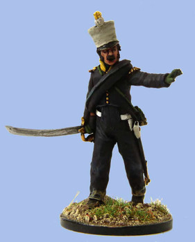 40mm Peninsular French Officer in Surtout & Covered Shako, Advancing - Available to Order
