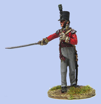 40mm Peninsular British Light Infantry Officer Standing Calling to Men Behind - Available to Order