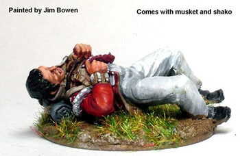 40mm Peninsular British Light Infantryman, Wounded Lying on Back - Available to Order