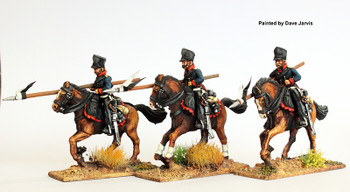 Napoleonic Prussian Line Uhlans in Kollett, Charging, Levelled Lance - Available to Order