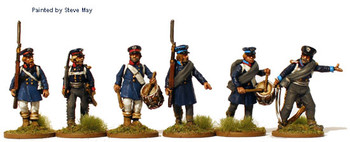 Napoleonic Prussian Landwehr Command Marching 1 - Available to Order