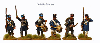 Napoleonic Prussian Landwehr Command Marching, Stiffened Caps 1 - Available to Order