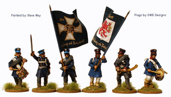 Napoleonic Prussian Landwehr Command Marching, Stiffened Caps 2 - Available to Order