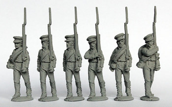 Napoleonic Prussian Reservists in Peaked Caps, Breeches & Gaiters, Marching - Available to Order