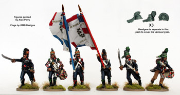 Revolutionary French Light Infantry Command Advancing Long Tailed Habits, Various Separate Headgear - Available to Order