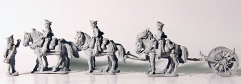 Napoleonic Russian 6 Horse Heavy Foot Artillery Limber, No Gun, Standing - Available to Order